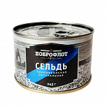 Консервированная тихоокеанская сельдь натуральная, ТМ «Доброфлот»
